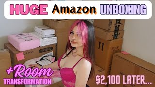 Spending $2,100 on unboxing amazon products + Room transformation♡