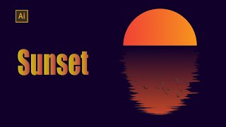 Make Sunset Design In Adobe illustrator || Illustrator Tutorial