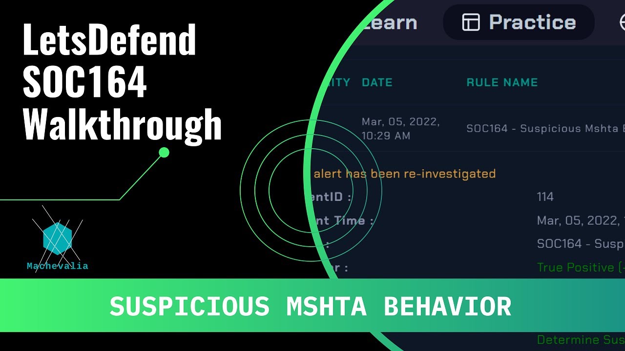 Letsdefend Io Soc164 Suspicious Mshta Behavior Walkthrough Youtube