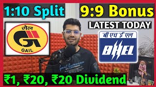 Gail India + BHEL Govt. Deal 🚨 Stocks Declared High Dividend, Bonus \u0026 Split With Ex Date's