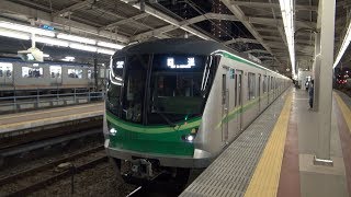 【小田急線】【東京メトロ　千代田線の車両　16000系】【回送列車】【海老名駅　発車】【神奈川県　海老名市】【小田急小田原線　小田急電鉄】