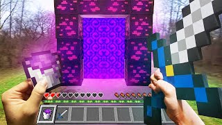 Minecraft in Real Life POV - I BUILD REALISTIC NETHER PORTAL - Realistic Minecraft Challenge