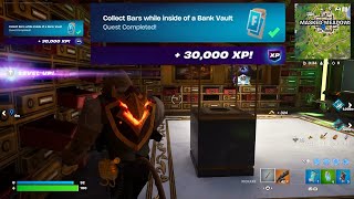 How to EASILY Collect Bars while inside of a Bank Vault in Fortnite locations Quest!