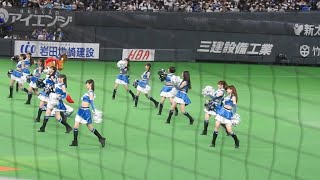 ＜2022.5.29巨人戦＞ファイターズガールとポリーちゃん、フレップ君によるオープニングダンス「U-N-I」