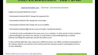 Overloaded methods in Java java interview questions interviewdot
