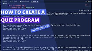 How to Create a Quiz Program using python - Object-Oriented Programming (OOPs)