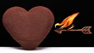 25,000 Matches Chain Reaction Giant 3D Heart 🖤 Amazing Fire Domino