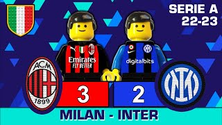 Milan-Inter 3-2 • All Goals & Highlights Serie A 2022/23 • Gol e Sintesi Derby Milano Lego Football