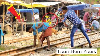 Update Viral Train Horn Prank 2022 || Best Of Train Horn Prank Reaction on Public By Prank Asian