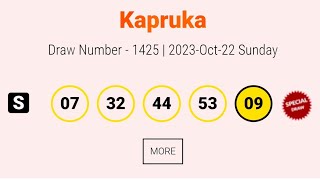 Kapruka 1425 #2023.10.22 #lottery Lottery #Results#Lotherai #dinum anka #1425 #DLB #Lottery #show