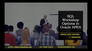 Oracle Apex Training | SQL Workshop Options in Oracle APEX | Oracle Apex Course