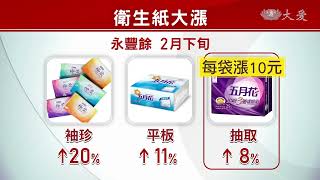 年後什麼都變貴了？抽取式衛生紙漲8%