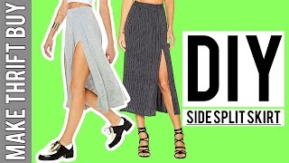 DIY Side Split Jersey Skirt | Make Thrift Buy #54