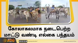 கோலாகலமாக நடைபெற்ற மாட்டு வண்டி எல்கை பந்தயம் | Cow cart Racing | Thoothukudi