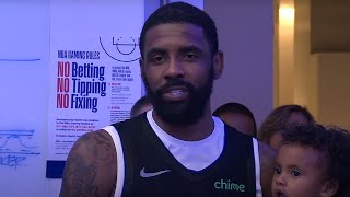 Kyrie Irving gives a speech to the Mavericks after advancing to the Western Conference Finals | SC