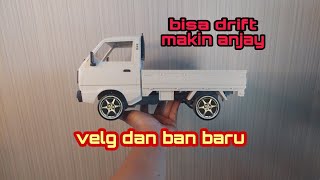 Ganti velg dan ban drift untuk WPL D12  unboxing + pemasangan versi kere hore jadi semakin keren