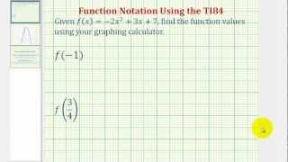 Determine Function Values Using Function Notation on the TI84
