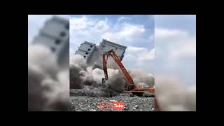 30 Min Amazing Fastest Building Demolition, Building Demolition By Heavy Contruction Equipment