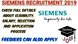 Siemens Recruitment 2019 |Design Engineer – Product | BE/ B.Tech – Mechanical | Apply Online