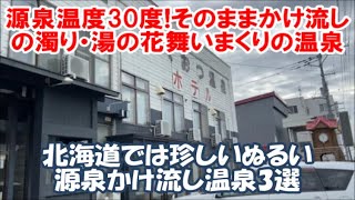 【北海道源泉かけ流し温泉めぐり】ぬるい源泉かけ流し3選!30度そのまま濁り湯[えべおつ温泉ホテル]鉄の匂いプンプン[凌雲閣]炭酸シュワシュワ[歌登グリーンパークホテル] HotSpring Japan