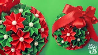 How to make a Christmas origami venus kusudama 🎅🎁🎄