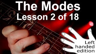Modal scales 2 -  LEFT HANDED guitar scales mode 1, the Ionian scale.