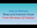 How to Remove News and Interests Hover From Windows 10 Taskbar