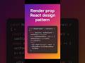 Render Props in React 🔥 Master This Powerful Design Pattern! #react #designpatterns
