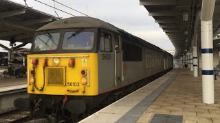 DC Rail Freight Class 56103 and 56091 trundle past Derby working 0Z56 29/12/19