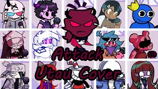 Attack but Every Turn a Different Character Sing it (FNF Attack but Everyone Sings) - [UTAU Cover]