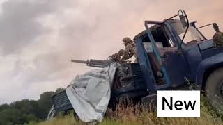 Ukraine firing 82-mm automatic mortar 2B9 \