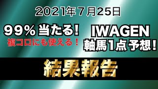 複コロにも使えるIWAGENの軸馬1点予想！7月25日結果報告【函館8R・新潟9R苗場特別・新潟11RアイビスサマーダッシュGⅢ】