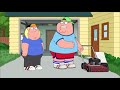 Family Guy- peter and chris on early morning mowing the grass