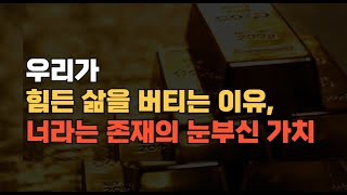 우리가 힘든 삶을 버티는 이유,  너라는 존재의 눈부신 가치 , 삶이 만만치 않잖아  툭하면 뭐가 꼬이고, 스트레스는 하늘을 찌르고  때로는 모든 걸 놓아버리고 싶을 때도 있지