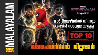 സ്പൈഡർ-മാൻ നോ വേ ഹോമിൽ വരാൻ സാധ്യതയുള്ള Top 10 വില്ലൻമാർ | Spiderman Movie villains from Multiverse