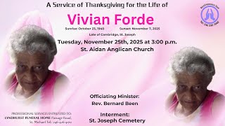 Live Stream of Funeral Service for Vivian Forde