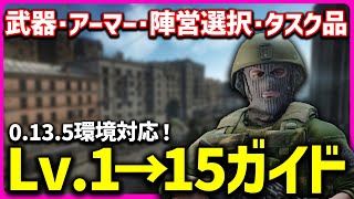 【EFT 解説】なるべくラクにフリマを開放する！オススメ武器・防具・タスク品の入手法を紹介します！！【Lv.1→15】【初心者向け】【0.13.5】