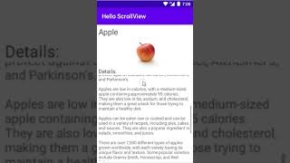Android ScrollView Example Output | Android Studio Tutorial For Beginners | Kotlin and Java