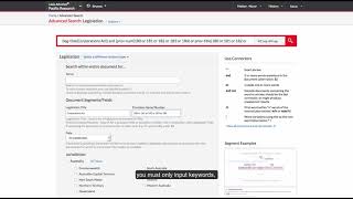 Lexis Advance Tutorial: Advanced Search Legislation Form