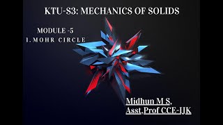 KTU S3 MECHANICS OF SOLIDS MODULE 5 MOHR CIRCLE