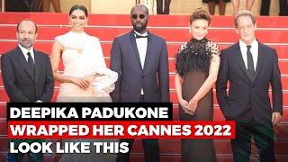 Cannes 2022: Deepika Padukone Signs Off In A White Ruffle Saree