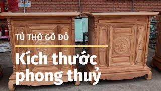 Tủ thờ gõ đỏ loại dầy đủ loại kích thước theo phong thủy tháo giáp thuận tiện tại Đồ Gỗ Xuân Bắc