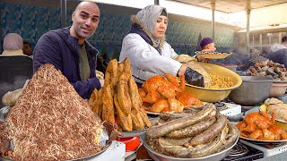 MOST UNIQUE Street Food in Uzbekistan - HORSE sausage + GREEN noodles + HALAL fo