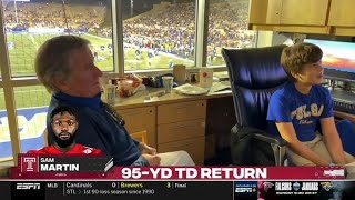 Steve Spurrier is not happy after Temple 95 yard kick return TD vs Tulsa