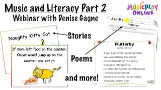 Music and Literacy Part 2 Webinar with Denise Gagne