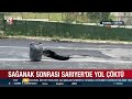 sarıyer de yol çöktü sürücüler panik yaşadı a haber