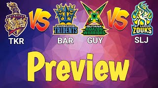 CPL 2020 - Trinbago Knight Riders vs Barbados Tridents | Guyana Amazon Warriors vs St Lucia Zouks