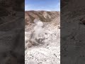 blasting rocks with carbon dioxide in a quarry