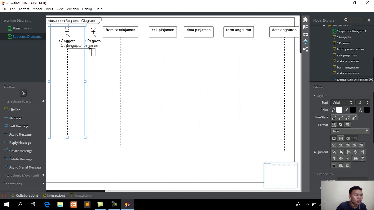 Tutorial Cara Membuat Sequence Diagram Menggunakan Star Uml Youtube