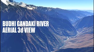 Budhi Gandaki River aerial view 3D